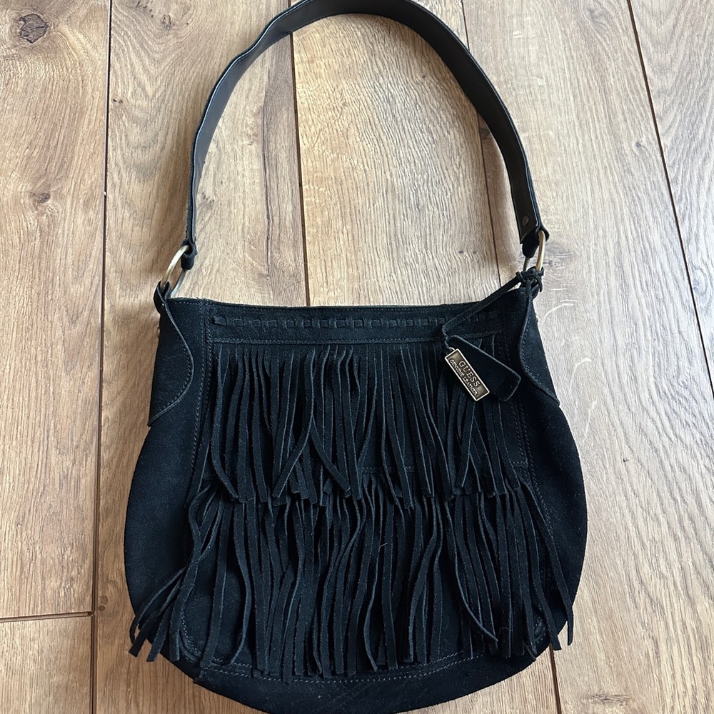 Guess Black Fringe Purse
